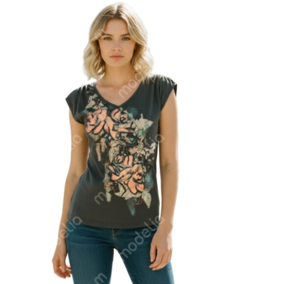 Eyeshadow Floral Waterclor & Sparkle Tee - Picture 1 of 3